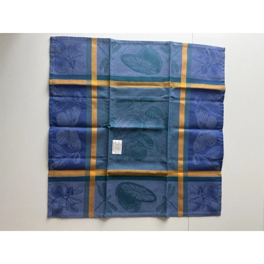 Le Jacquard Francais Primrose Bordier A Dalhousie Carson Blue Table Napkins 2